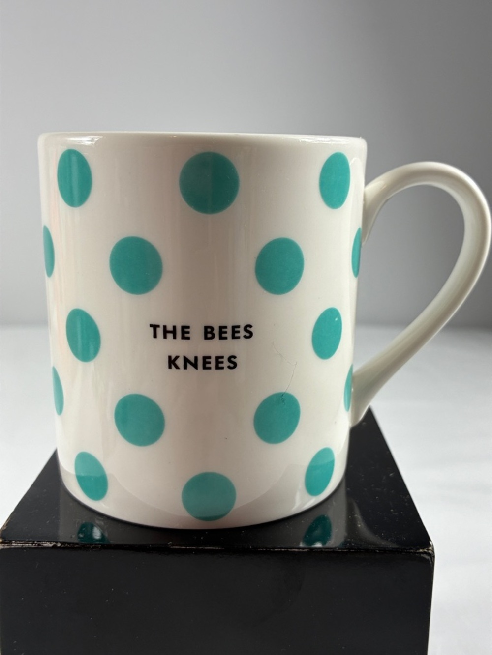 Kate Spade New York Speak Chic Lenox Coffee Cup Mug THE BEES KNEES Polka Dots